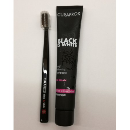 Black is White curaprox pasta 90 ml + escova 